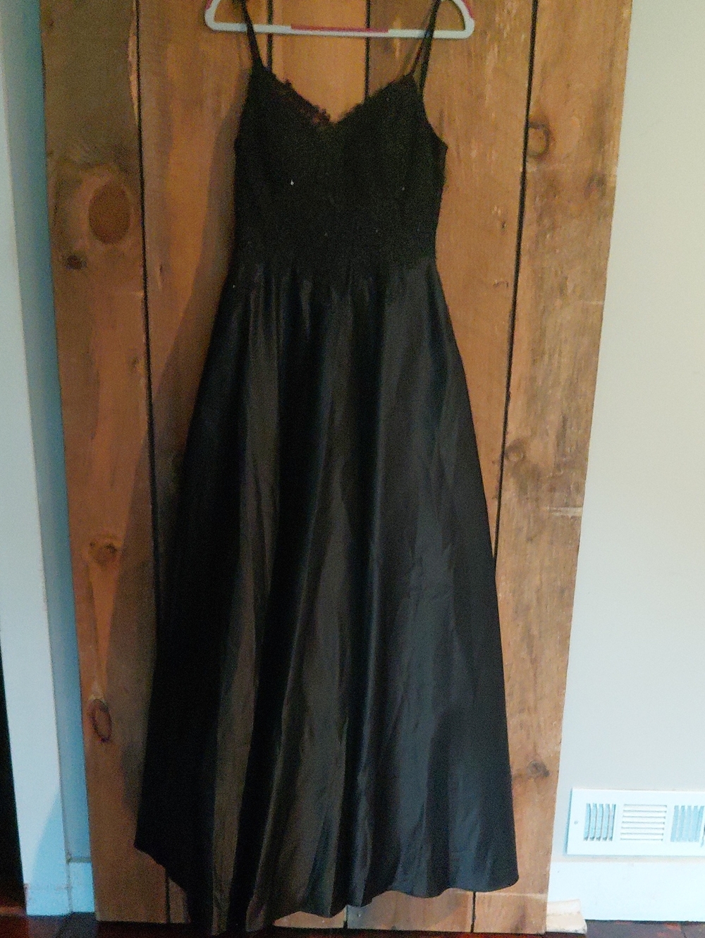 JJs House Black Lace-Trim Evening Dress